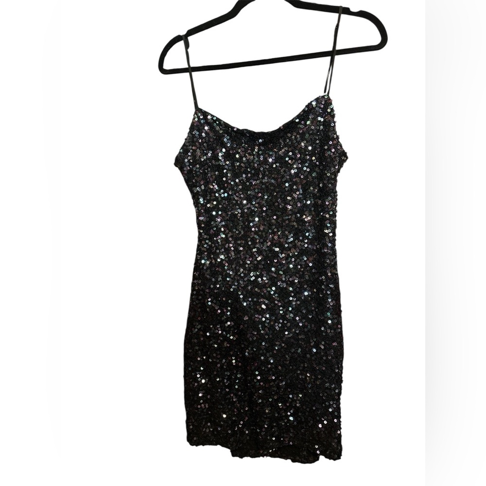 B Darlin Bow Back Sequin Dress